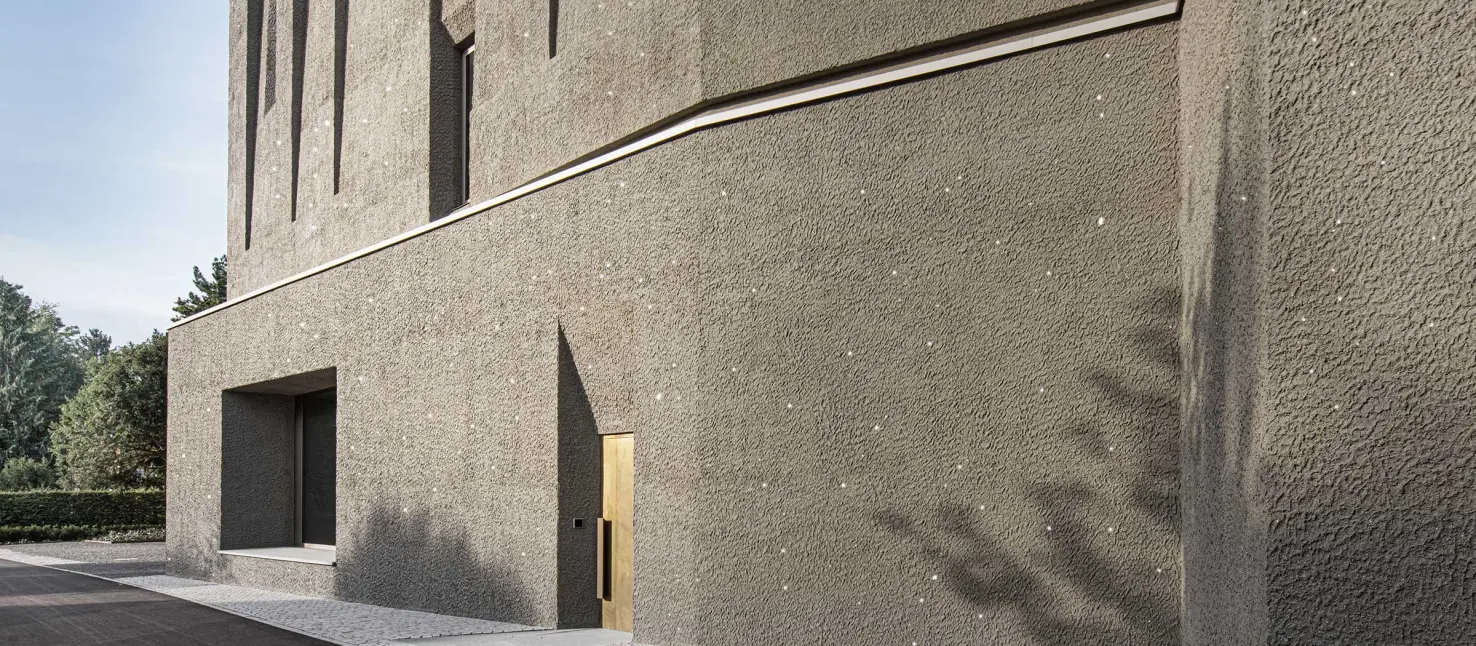 Vanjska žbuka sa svjetlucavim efektom na MAC Museumu u gradu Singen, tehnika žbuke SotSignature