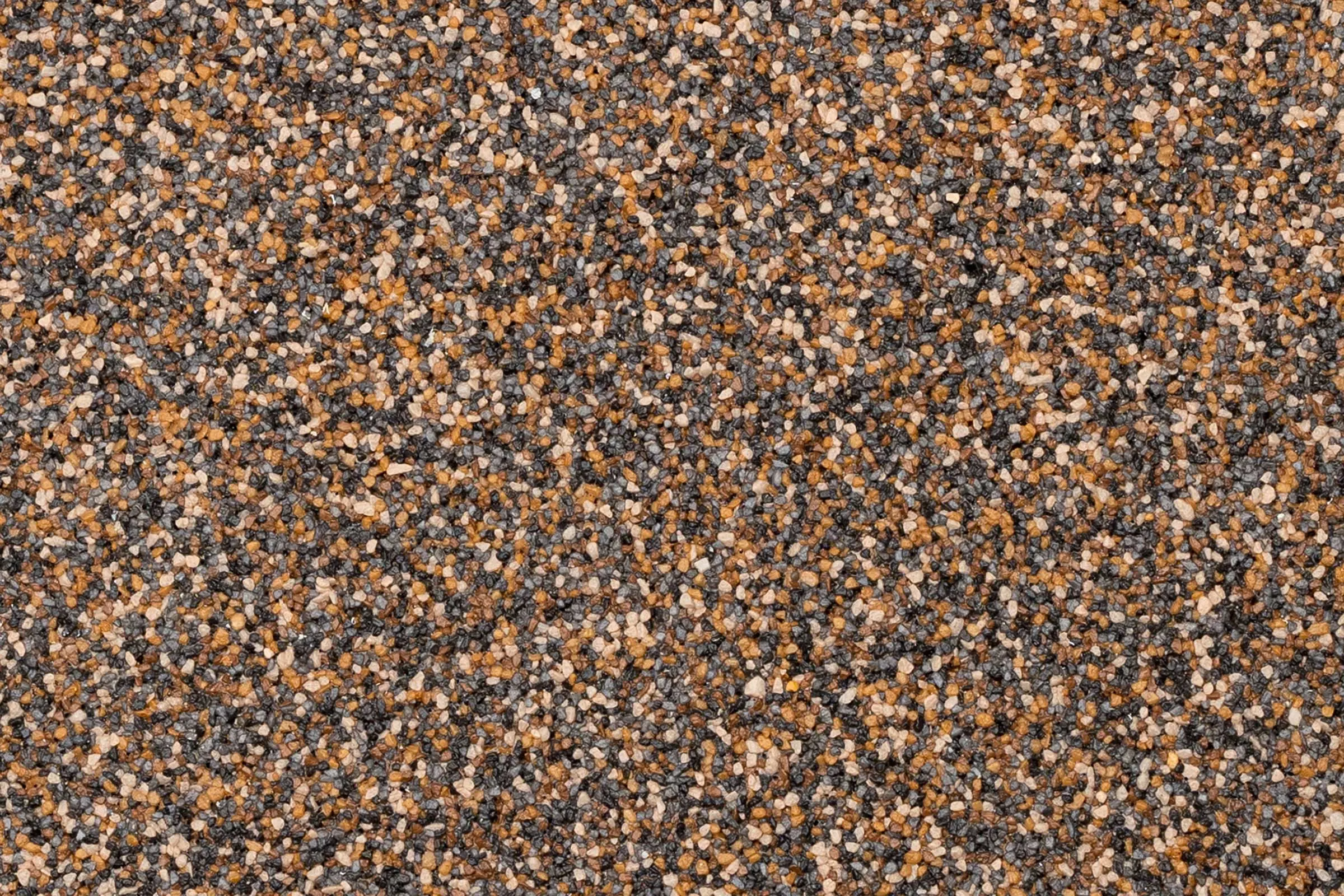 Oberfläche Buntsteinputz in Kornstärke K 1,5 StoSuperlit, Orange-anthrazit