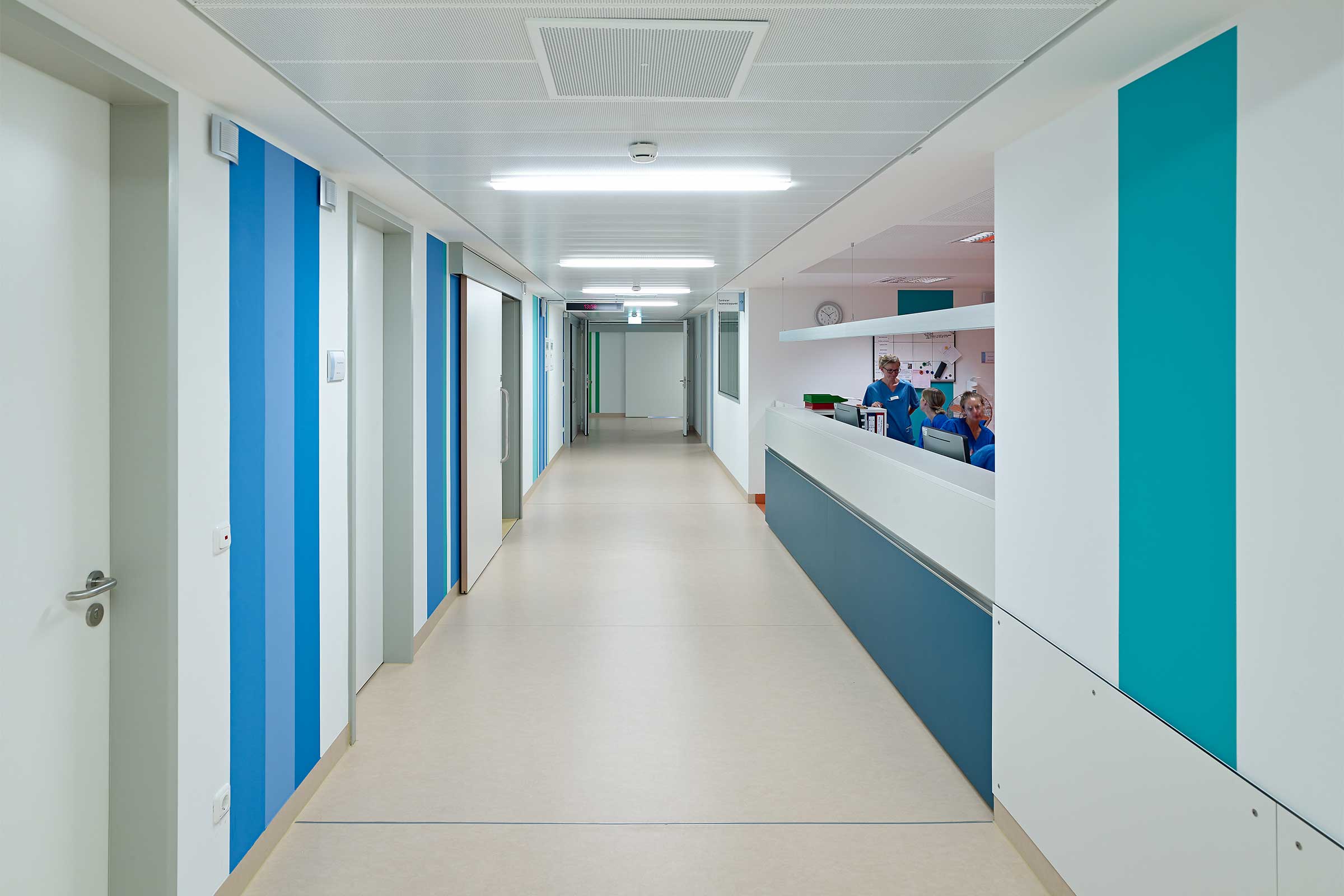 Zidna boja StoColor PuraClean otporna na pranje na zidovima bolnice.